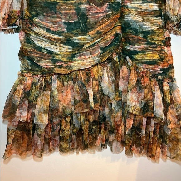 Rosevelvet watercolor ruched dress beautiful like new - Picture 3 of 6